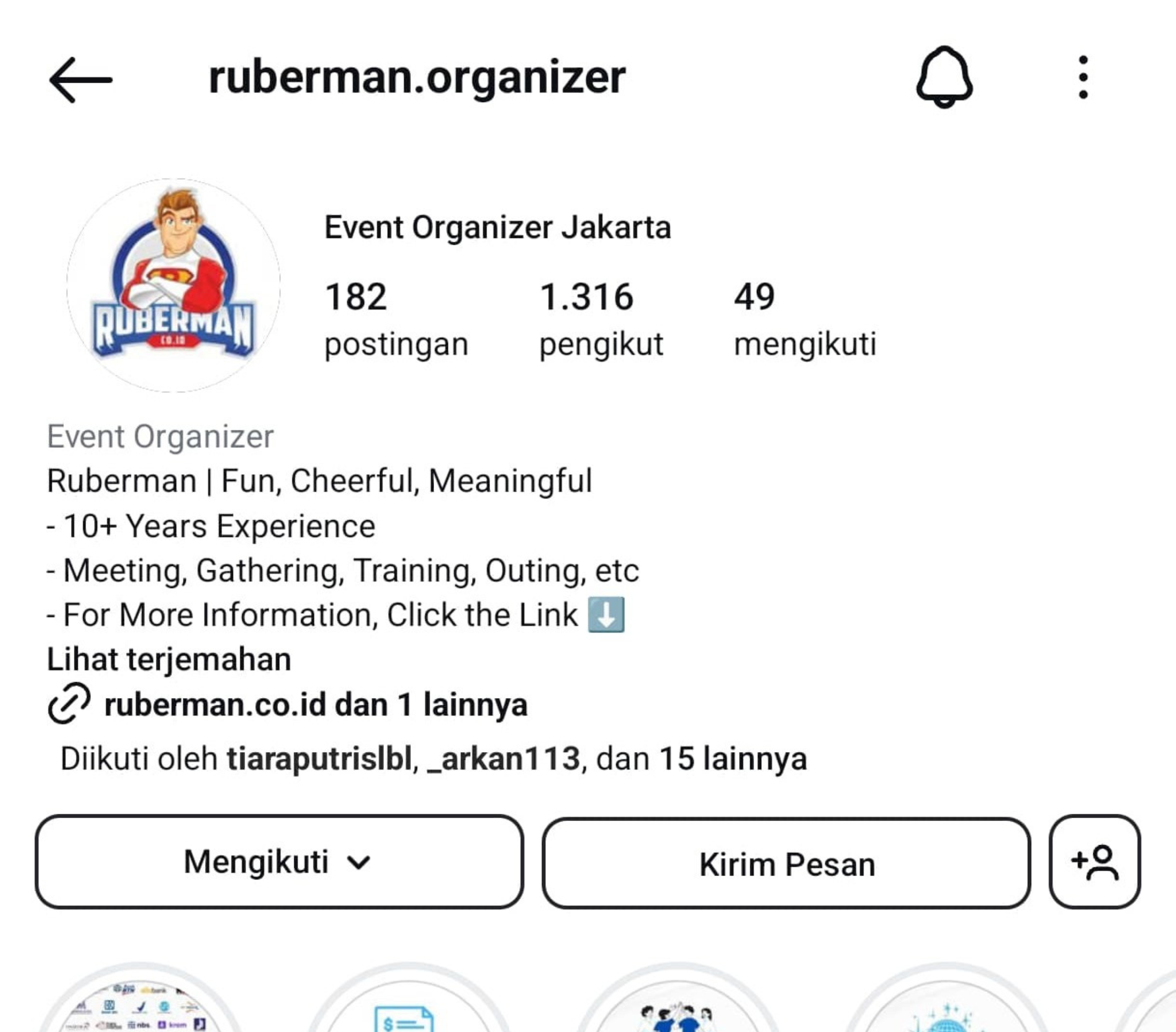 Follow Instagram : @ruberman.organizer